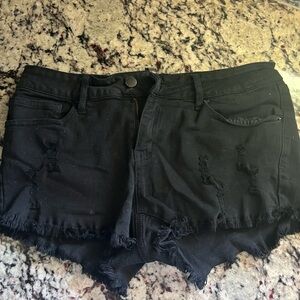 **4 for $20!** Black Distressed Women Shorts